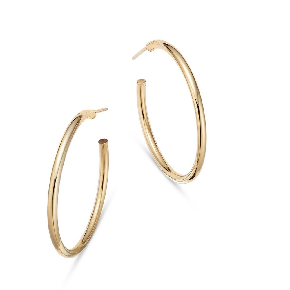 NEW Bloomingdale’s Moon & Meadow 14 K Yellow Gold Katie Hoop Earrings